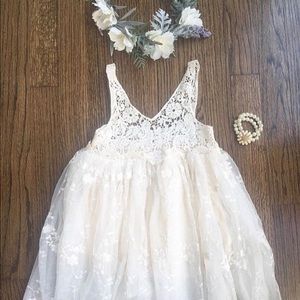 Ivory lace little girls dress